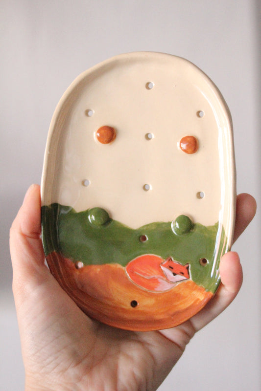 Pachet săpun natural Forest Dream săpunieră din ceramică și săculeț din lufă