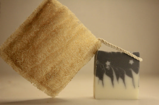 Pachet săculeț exfoliant din lufa si săpun natural