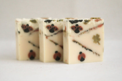 Sapun de primavara cu buburuze si trifoi